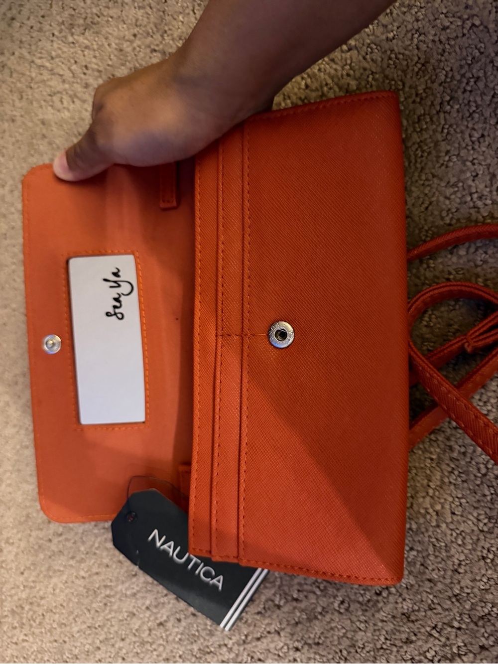 Nautica Orange Crossbody Wallet